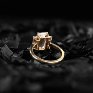 Three Stone Elongated Baguette Lab Grown Diamond Engagement <b>Ring</b> 14K Gold Minimalist Bridal Wedding <b>Ring</b> Manufacturer Supplier - Product Image 3