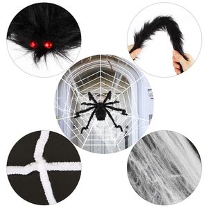 1 pz Decorazioni di Halloween a forma di ragno, Ragnatela gigante da 49 pollici per esterni, Ragno Tarantula da 126 pollici, Decorazioni per feste con ragno peloso e snodabile - Product Image 6