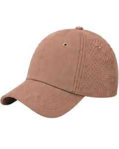 Casquette de baseball sportive respirante marron camel, sangle réglable, légère, séchage rapide, pour course en extérieur, gym, usage décontracté, qualité supérieure - Product Image 2