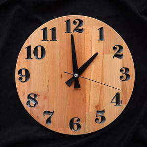 Natural Wooden Quartz Wall <b>Clock</b> for Study Home Office Digital Display Customizable Bohemian Design by perfect enterprises - Product Image 1