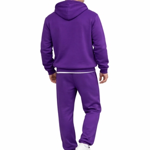 Men Hooded Tracksuit <b>Set</b> <b>Matching</b> <b>Jogger</b> Pants Casual Sportswear Outfit Comfort Fit Design Kangaroo Front Pocket Relaxed Fit - Product Image 3