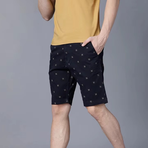 Pantalones Cortos Bermuda para Hombre con Estampado de Puntos, Cintura Media, Cierre Elástico, Tela Oxford de Algodón, Estilo Casual con Bolsillos, Transpirables - Product Image 1