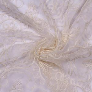 Hot selling Breathable Lightweight Woven Embroidered <b>Net</b> <b>Fabric</b> Women & Girls' Bridal Wear & Party Dresses White - Product Image 2