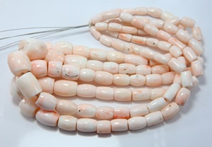 Perles tubulaires en corail rose naturel japonais, authentiques pierres précieuses en corail, perles en vrac pour colliers et bijoux - Product Image 4