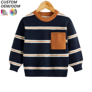 Solutions de vêtements d'entreprise : Pull en coton tricoté personnalisé pour garçons, décontracté, hiver, écologique, manches longues, support OEM ODM - Product Image 1