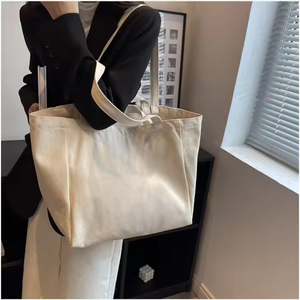 Plain Dyed Cotton Tote Bag Woven Eco Friendly Reusable <b>Canvas</b> <b>Shopper</b> Handbag Packaging Bag OEM Bulk Factory Direct Supplier - Product Image 6