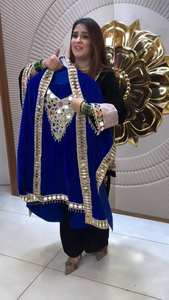 Traje de Fiesta Moderno para Mujer TOP PLAZZO, con Dupatta de Terciopelo y Bordado con Espejos Reales - Product Image 2