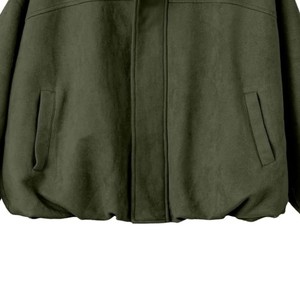 Veste bomber en cuir de vache brodée pour femmes Lenova Industries, fermeture éclair, col montant, imperméable, style décontracté automne/hiver - Product Image 2