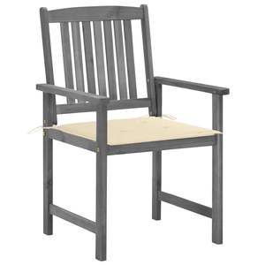 Set di 4 Sedie da Giardino in Legno di Acacia Grigio Resistente, Design Standard - Product Image 3