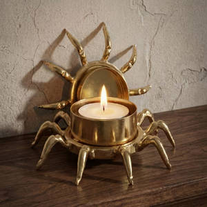 Desktop Ornaments Halloween Black and Golden Spider <b>Candlestick</b> <b>Holder</b> - Product Image 1