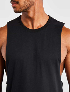 Camiseta sin mangas premium personalizada para hombre, transpirable, de poliéster/algodón, para gimnasio, con impresión digital, marca privada, ropa deportiva. - Product Image 6