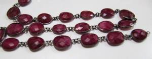 Chaîne de connecteurs en rubis de forme irrégulière, 1 pied, 12x15mm, avec serti pour pierres précieuses - Product Image 3