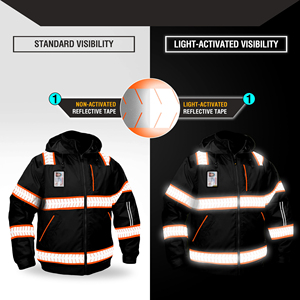 Visibility Enhanced Safety <b>Jacket</b> Reflective Striping High Contrast Multi Colors Durable Twill Fabric Construction <b>Worker</b> Gear - Product Image 5