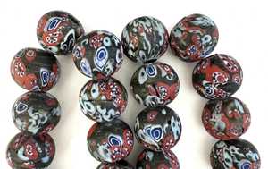 ลูกปัดแก้วแอฟริกันหลากสี ลวดลายทำมือ สำหรับทำเครื่องประดับ ขายส่ง - Product Image 3