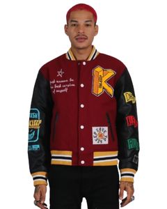 Custom <b>Patchwork</b> Wool <b>Jacket</b> Embroidery Patches Vintage Letterman College Baseball Bomber Varsity Casual Fleece Lining - Product Image 2