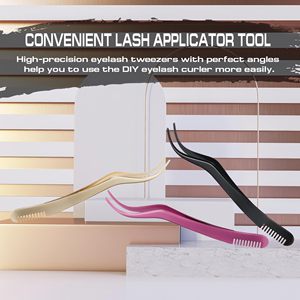<b>Comb</b> Tweezer 2 in 1 <b>Lash</b> Tweezer with <b>Comb</b> With Stainless Steel Elbow Tweezers Professional Eyelash Extension And <b>Comb</b> Tweezer - Product Image 5