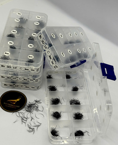 Kit de Prueba Profesional de Pestañas Mixtas 3D 5D 8D 10D 12D, Fans Premade de Cachemira Negro Mate, Caja de Muestras para Extensiones de Pestañas - Product Image 6