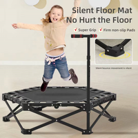 Trampoline d'exercice pliable pour intérieur, trampoline hexagonal, tapis de saut de 42 pouces, installation gratuite pour adultes et enfants