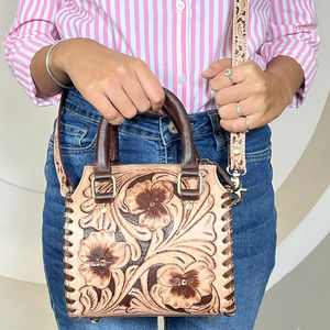Ensemble de 3 sacs de voyage en cuir artisanal, style classique pour femme, sac bandoulière et sac de voyage assortis, prix d'usine en gros - Product Image 3