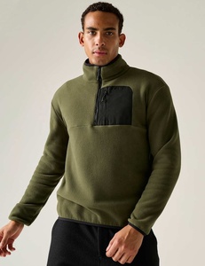 Veste polaire demi-zip pour homme, col montant, légère, respirante, en polyester et nylon, pull personnalisable avec logo pour l'automne et l'hiver - Product Image 1