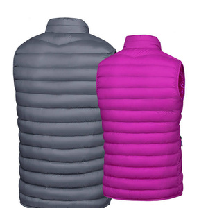 Men's Stand Collar Puffer <b>Vest</b> Zipper Front Waterproof Windproof Casual Outerwear Solid Color Winter Regular Fit 100% Polyester - Product Image 5