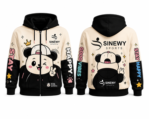 Sinewy Sports Winter Printed Solid Panda Cartoon <b>Tracksuit</b> for Kids Hoodie Jogger Set 2-in-1 Lightweight Streetwear Casual - Product Image 3