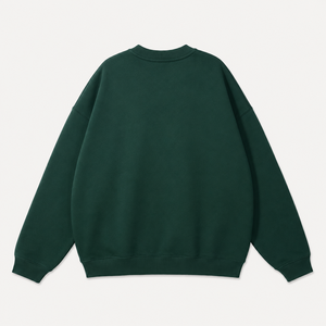 เสื้อสเวตเชิ้ตคอกลมสีเขียวทรงโอเวอร์ไซส์ แขนเสื้อแบบดรอปโชว์เดอร์ ผ้าฟลีซคอตตอน สำหรับผู้ชาย พิมพ์โลโก้ได้ตามต้องการ สไตล์สตรีทแวร์ - Product Image 5