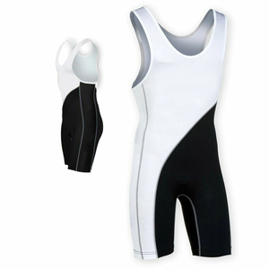 Traje de Lucha Libre de Una Pieza para Hombre, Color Rojo y Negro, Ajustado, Elástico, de Spandex y Poliéster, para Artes Marciales - Product Image 5