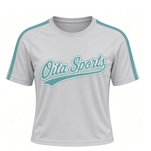 Ensemble uniforme de cheerleading pour adultes, blanc et turquoise imprimé, haut à manches courtes, jupe plissée, tenue de sport athlétique pour l'entraînement et la pratique - Product Image 6