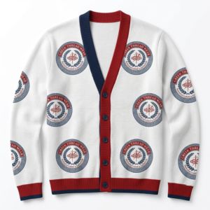 Custom Greek Apparel Sorority Fraternity Cotton Acrylic Knitted <b>Cardigan</b> <b>Sweater</b> Jacquard Computer Knitted Logo Varsity Jacket - Product Image 3