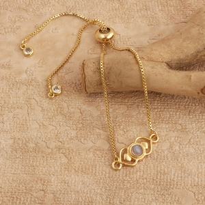 Bracelet ajustable en pierre de lune arc-en-ciel fait à la main, plaqué or, laiton, tendance, cadeau de mariage et d'anniversaire, bracelets en gros - Product Image 4