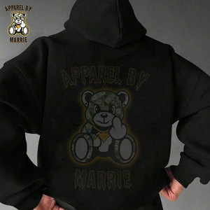 Sweat à capuche en coton mélangé épais OEM pour hommes, haute qualité, vente en gros, marque privée, pull à capuche uni, streetwear - Product Image 6