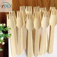 Fourchette en bois de qualité supérieure 160mm Emballage 50pcs Produit écologique et pratique pour une utilisation à emporter