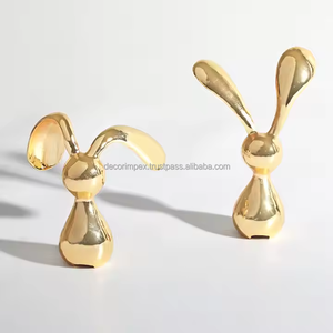 Ornement éléphant doré Lapin doré Artisanat Sculpture animale de luxe Décoration intérieure - Product Image 2