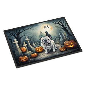 English Bulldog Spooky Halloween Doormat Non-Slip Washable Low Pile 24H X 36W Indoor Outdoor Entryway Rug Front <b>Door</b> <b>Mat</b> - Product Image 1