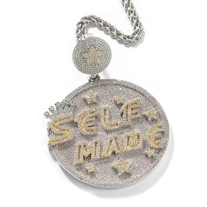 Custom Moissanite Diamond Hip Hop Pendant with Cuban Link <b>Chain</b> Luxury Bling Necklace for <b>Rappers</b> DJs and Club Fashion - Product Image 3