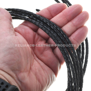 3mm Black Shine Round Bolo <b>Braided</b> Leather <b>Cord</b> for Jewelry Making Durable <b>Braided</b> Leather String Wholesale - Product Image 4