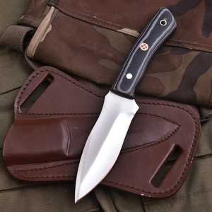 Cuchillo de caza de hoja fija hecho a mano de grado industrial UA Supplies, 8 pulgadas, mango de madera de espiga completa, funda de cuero incluida, OEM - Product Image 6