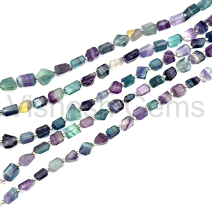 Cuentas de Fluorita Natural Multicolor Facetadas en Forma de Pepita, 5x7-6x8MM, Cuentas Sueltas de Fluorita para Joyería y Fabricación de Collares - Product Image 3