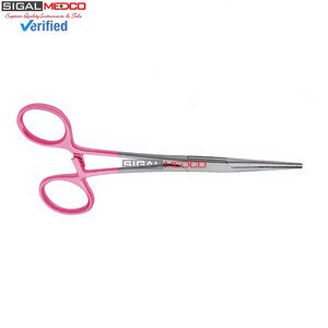 Pinzas Hemostáticas Rectas de 5.5 Pulgadas, Color Rosa, Instrumentos Quirúrgicos de Acero Inoxidable de Grado Alemán, Pinza Hemostática con Bloqueo - Product Image 3