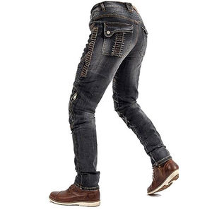 Pantalon de moto pour homme coupe-vent avec fermeture éclair, équipement de protection pour la conduite à moto, grande taille, jean moto – Vente en gros - Product Image 4