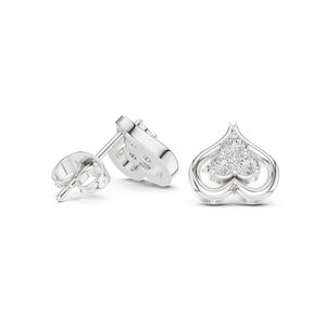 Boucles d'oreilles de fiançailles en or blanc 14 carats avec diamant rond cultivé en laboratoire pour femmes |   Nouveau diamant cultivé - Product Image 4
