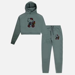 Nouvel ensemble de survêtement décontracté grande taille avec logo personnalisé, crop tops et sweats à capuche, 2 pièces, streetwear pour femmes - Product Image 1