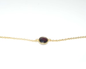 Natural <b>Garnet</b> Gemstone Bezel Setting <b>Bracelet</b> | 925 Sterling Silver 18K Gold Plated Minimalist Gift IGI Certified Party Wedding - Product Image 2