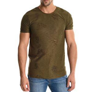 Camisetas para Hombre con Estilo Desgastado, 100% Algodón, Ecológicas, Proveedor Directo de Fábrica OEM, Envío Rápido, Garantía de Calidad, Manga Corta - Product Image 1