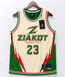 Venta al por Mayor Directa de la Industria Ziakot, Jersey de Baloncesto Auténtico con Diseño de Graffiti Personalizado en Negro y Dorado Antiguo, con Efecto 3D - Product Image 4