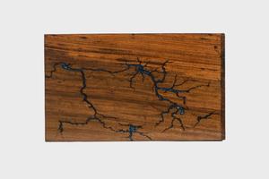 Urna de Resina con Diseño de Olas del Océano, Hecha a Mano, Caja Conmemorativa de Madera de Teca - Product Image 2