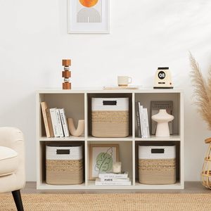 Cestas de Almacenamiento de Jacinto de Agua de Algodón Hechas a Mano en Beige Natural, las Más Vendidas, Organizador de Armario Sostenible, Proveedor Mayorista - Product Image 4