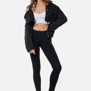 Veste universitaire pour femme, coupe courte, avec broderie personnalisée, manches en cuir, en laine, tissu doux, style mode - Product Image 1