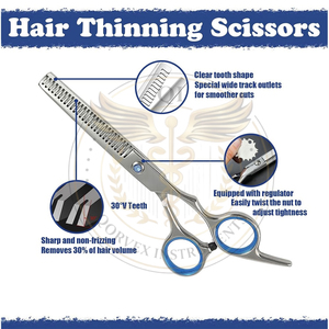 Juego de Tijeras para el Cabello de 10 Piezas, Juego de Tijeras de Peluquería Profesionales de 6.7 Pulgadas, Tijeras para Cortar el Cabello de Alta Calidad - Product Image 5